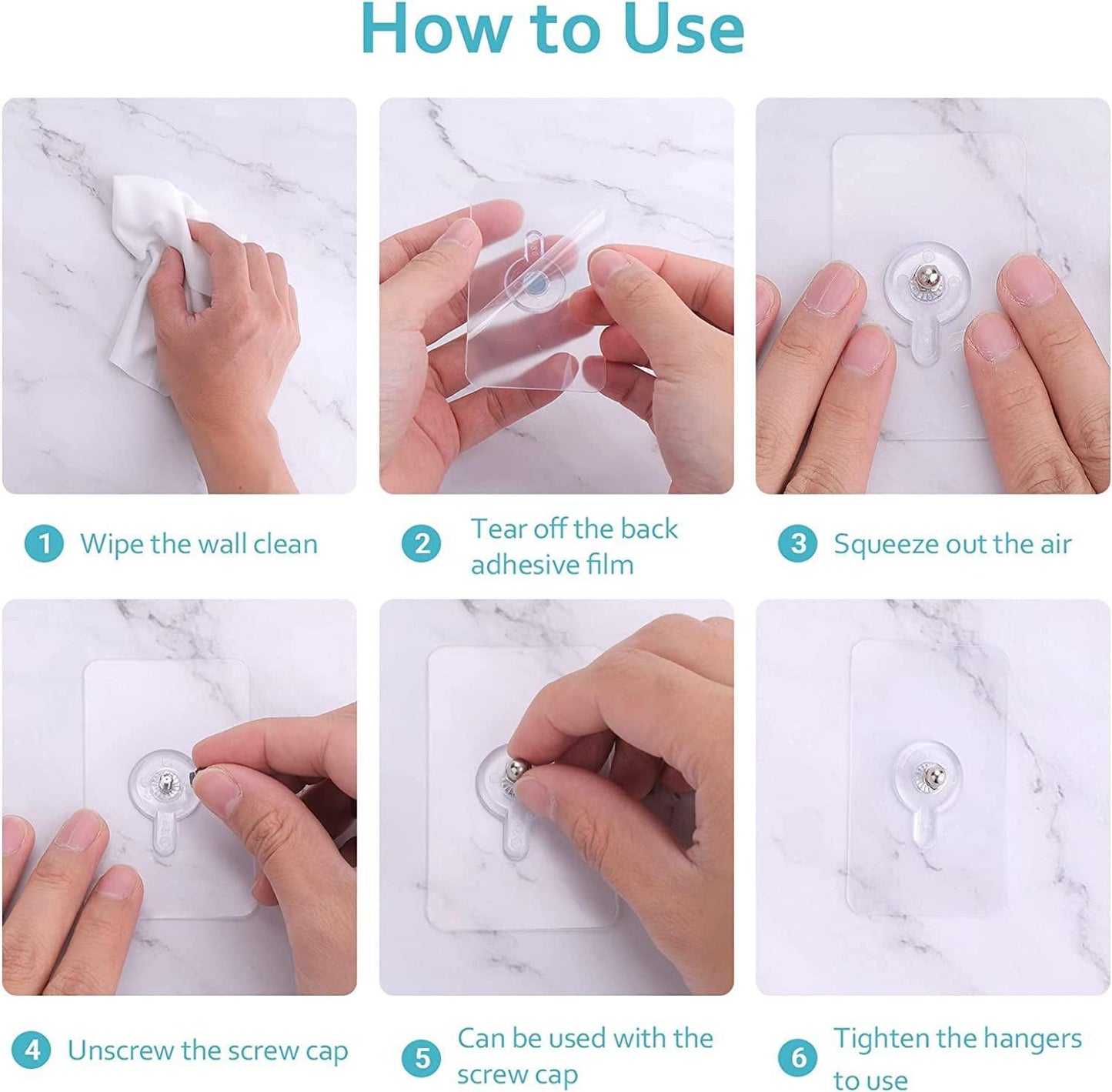 Wall Adhesive Stickers(Hanging Nails+Waterproof 10 Pcs.)