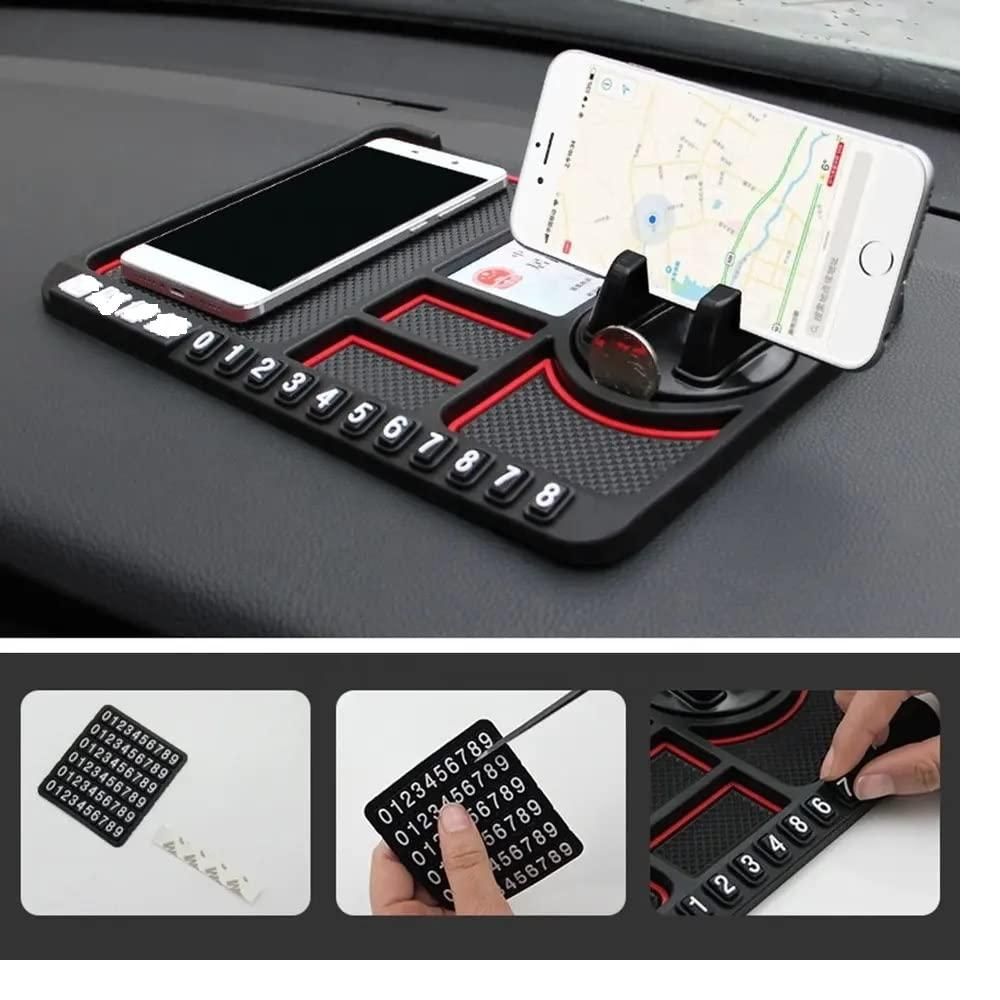 Anti-Slip Silicone Pad and Mobile Holder for Car Dashboard