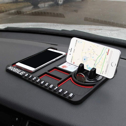 Anti-Slip Silicone Pad and Mobile Holder for Car Dashboard