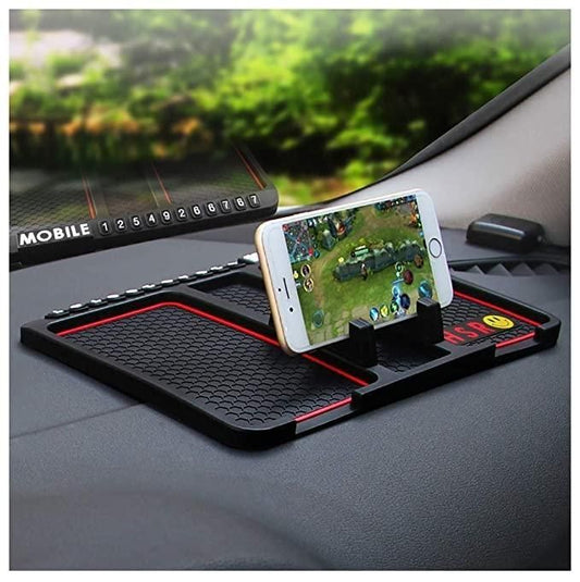 Anti-Slip Silicone Pad and Mobile Holder for Car Dashboard