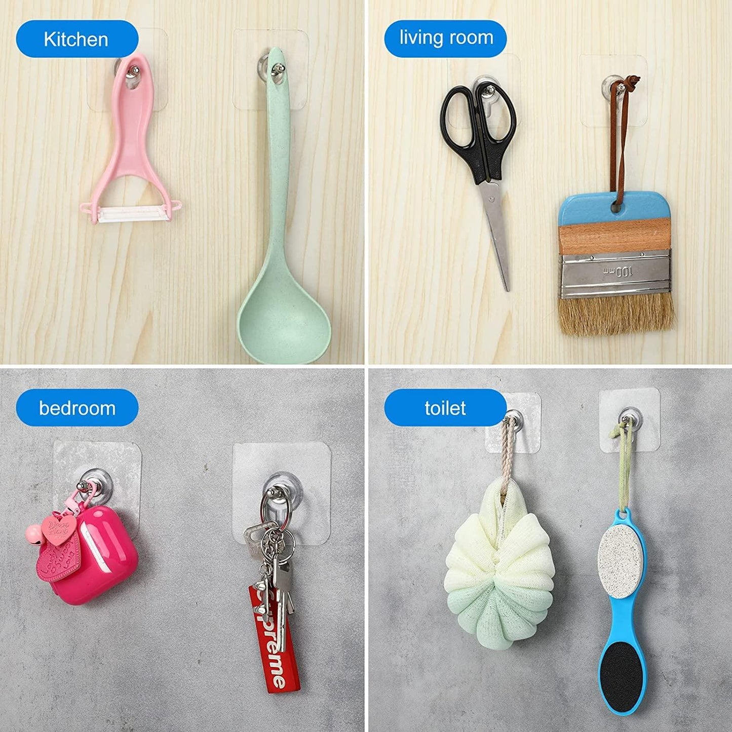 Wall Adhesive Stickers(Hanging Nails+Waterproof 10 Pcs.)